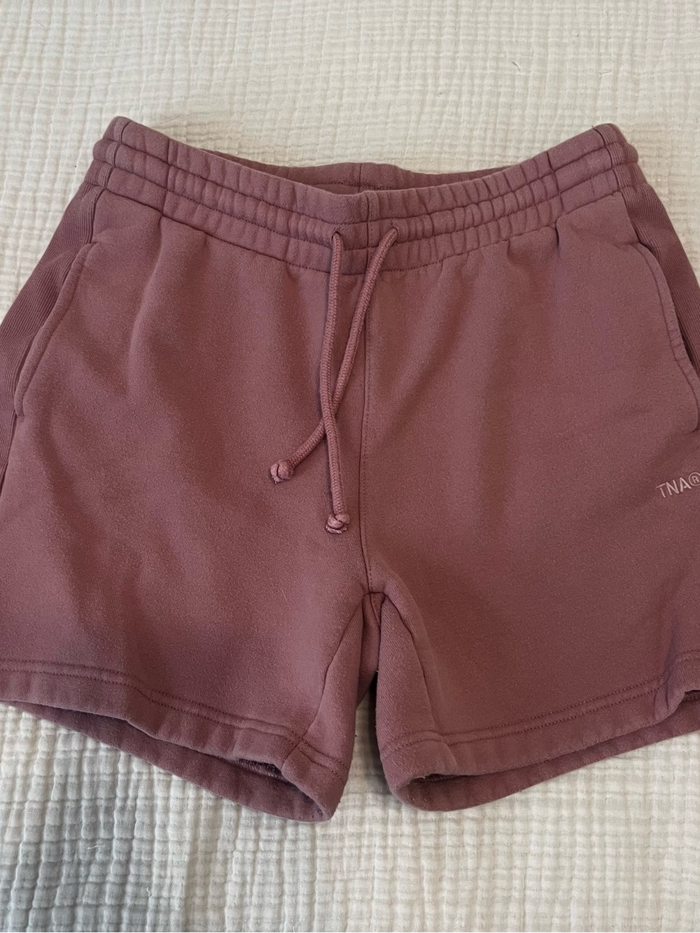 TNA Mauve Drawstring Fleece Athletic Shorts